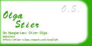 olga stier business card